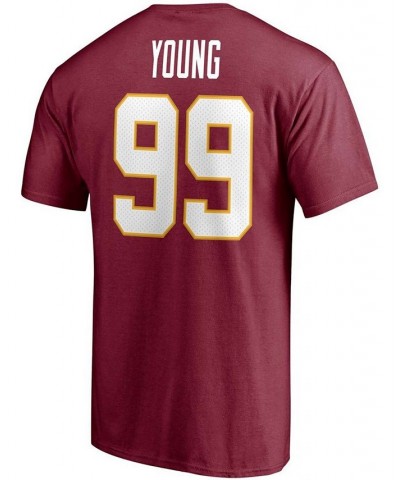 Men's Chase Young Burgundy Washington Football Team Player Icon Name and Number T-shirt $13.60 T-Shirts