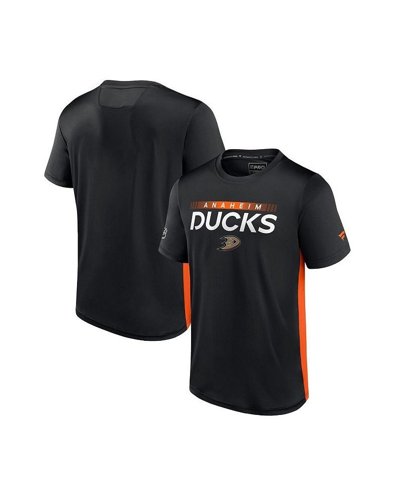 Men's Branded Black, Orange Anaheim Ducks Authentic Pro Rink Tech T-shirt $30.24 T-Shirts