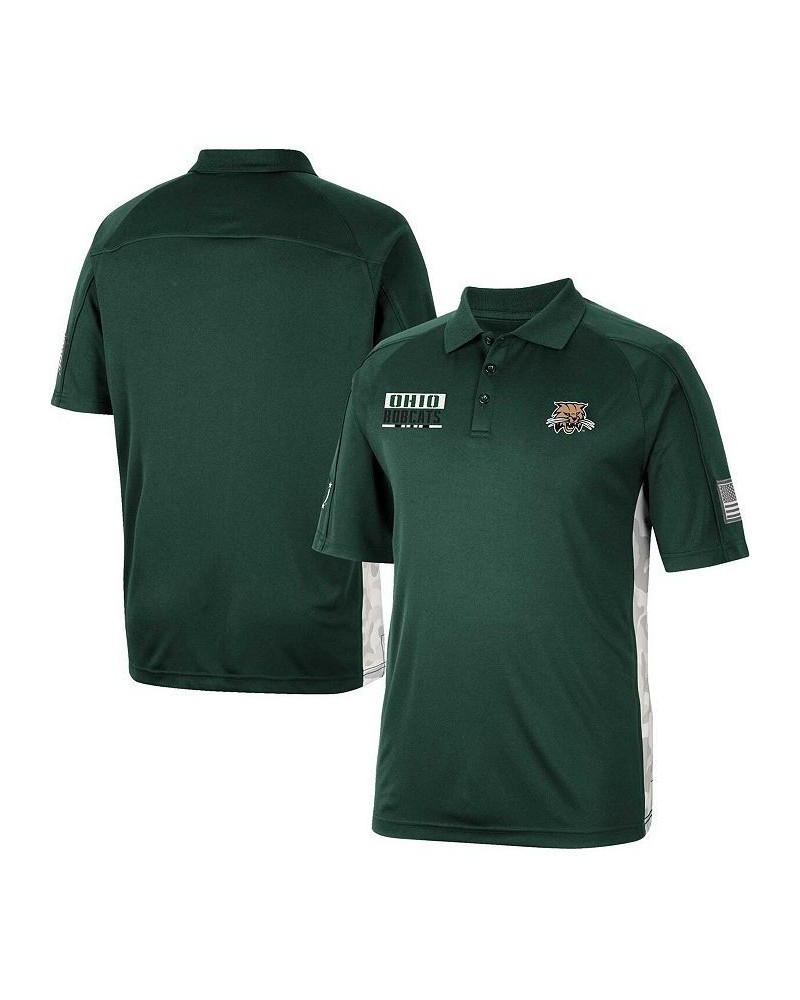 Men's Green Ohio Bobcats OHT Military-Inspired Appreciation Snow Camo Polo Shirt $35.39 Polo Shirts