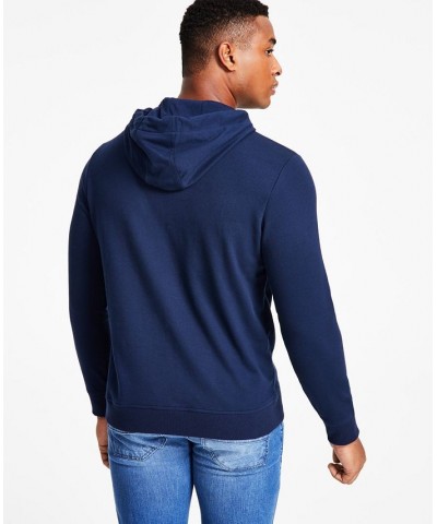 Men's Andres Regular-Fit Floral-Print Hoodie Blue $21.56 Sweatshirt