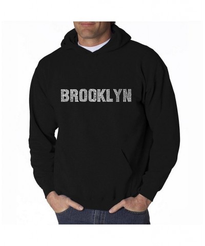 Men's Word Art Hoodie - Brooklyn Neighborhoods Black $27.60 Sweatshirt