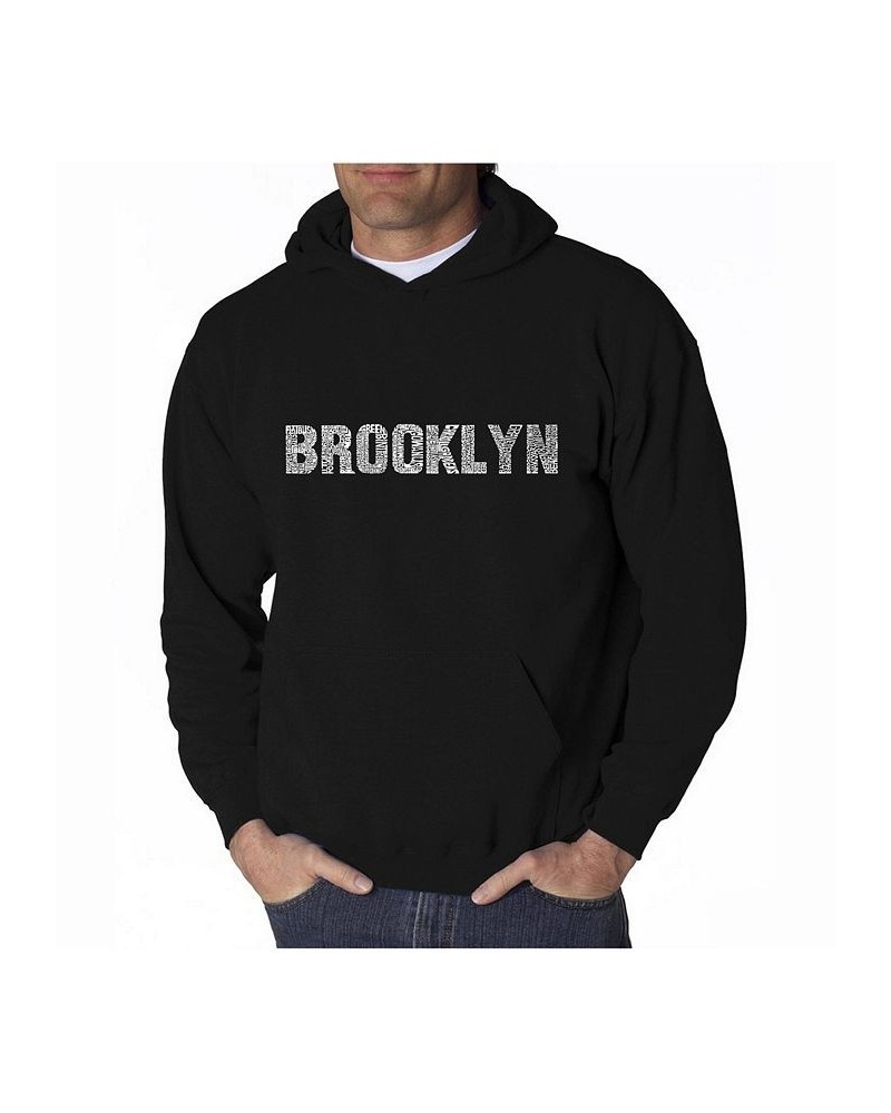 Men's Word Art Hoodie - Brooklyn Neighborhoods Black $27.60 Sweatshirt