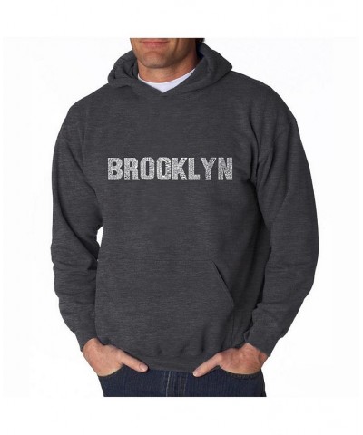 Men's Word Art Hoodie - Brooklyn Neighborhoods Black $27.60 Sweatshirt