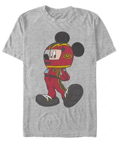 Men's Mickey Racecar Short Sleeve T-Shirt Gray $19.24 T-Shirts