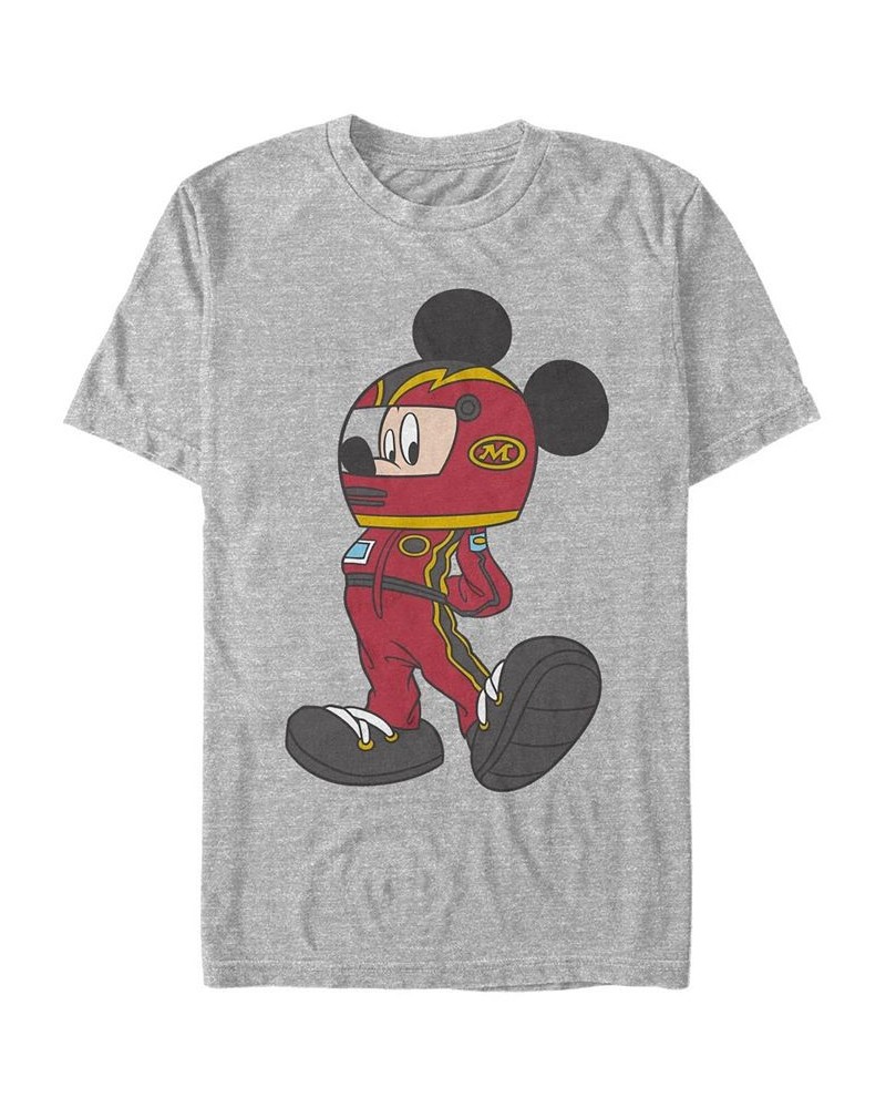 Men's Mickey Racecar Short Sleeve T-Shirt Gray $19.24 T-Shirts