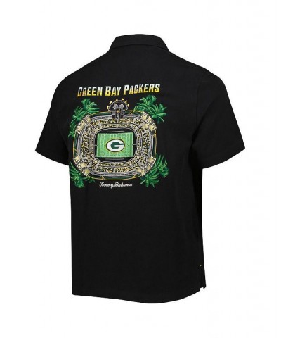 Men's Black Green Bay Packers Top of Your Game Camp Button-Up Shirt $93.10 Shirts