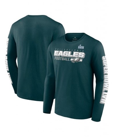 Men's Branded Midnight Green Philadelphia Eagles Super Bowl LVII Star Trail Long Sleeve T-shirt $23.51 T-Shirts