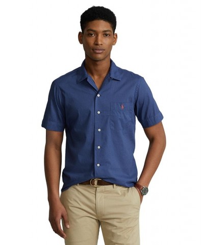 Classic Fit Woven Camp Shirt Blue $32.55 Shirts