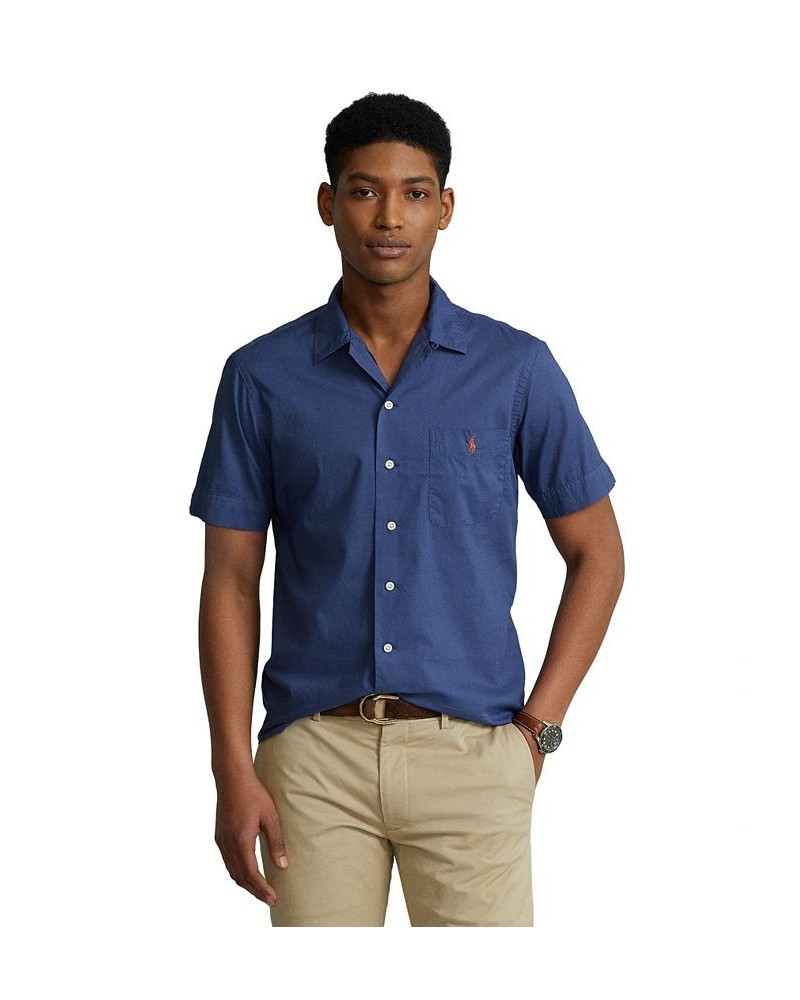 Classic Fit Woven Camp Shirt Blue $32.55 Shirts