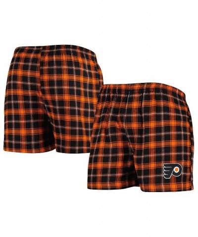 Men's Black, Orange Philadelphia Flyers Ledger Flannel Boxers $12.04 Underwear