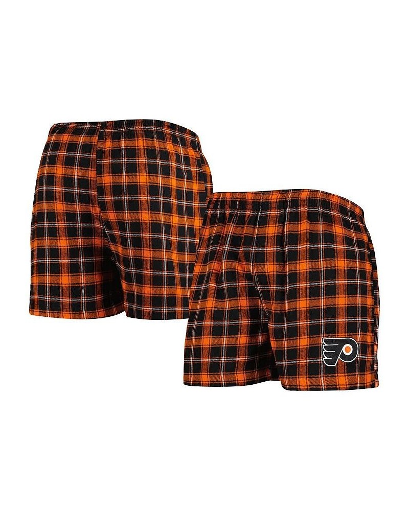 Men's Black, Orange Philadelphia Flyers Ledger Flannel Boxers $12.04 Underwear