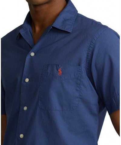 Classic Fit Woven Camp Shirt Blue $32.55 Shirts