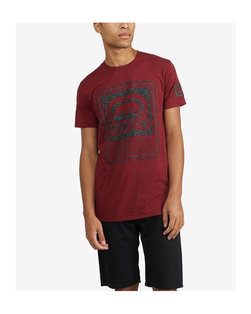 Men's Big and Tall Hardcore Marled T-shirt Red $15.30 T-Shirts