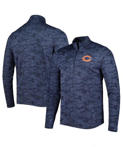 Men's Navy Chicago Bears Brigade Quarter-Zip Sweatshirt $43.00 Sweatshirt