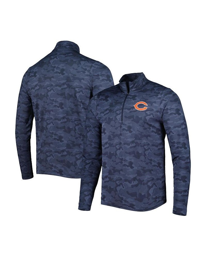 Men's Navy Chicago Bears Brigade Quarter-Zip Sweatshirt $43.00 Sweatshirt