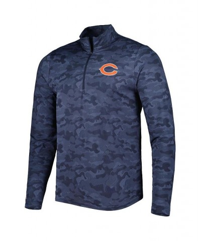 Men's Navy Chicago Bears Brigade Quarter-Zip Sweatshirt $43.00 Sweatshirt