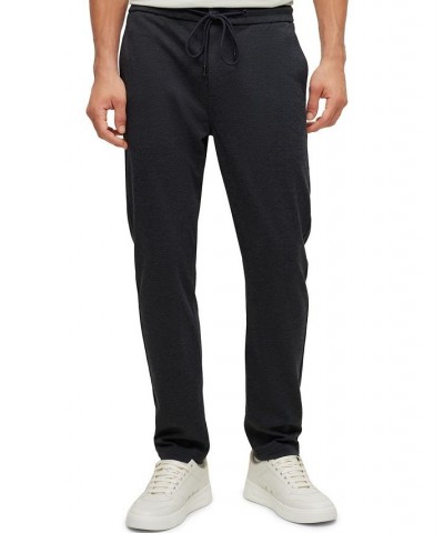 BOSS Men's Tapered-Fit Stretch Jersey Tracksuit Bottoms Blue $63.84 Pants