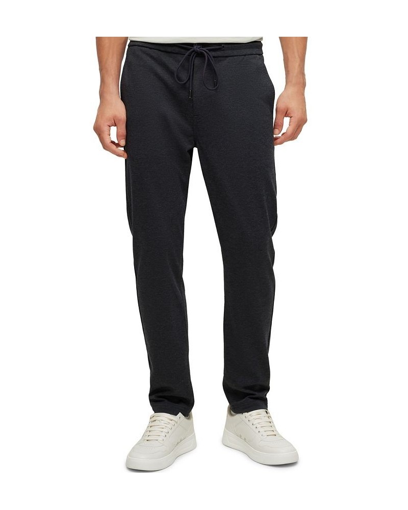 BOSS Men's Tapered-Fit Stretch Jersey Tracksuit Bottoms Blue $63.84 Pants