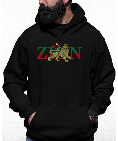 Men's Zion - One Love Word Art Hooded Sweatshirt Black $28.20 Sweatshirt