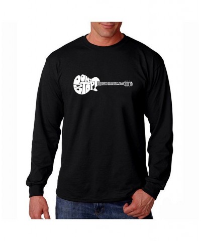 Men's Word Art Long Sleeve T-Shirt - Don't Stop Believin Black $21.99 T-Shirts