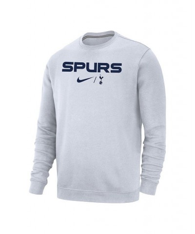 Men's White Tottenham Hotspur Lockup Club Pullover Sweatshirt $39.74 Sweatshirt