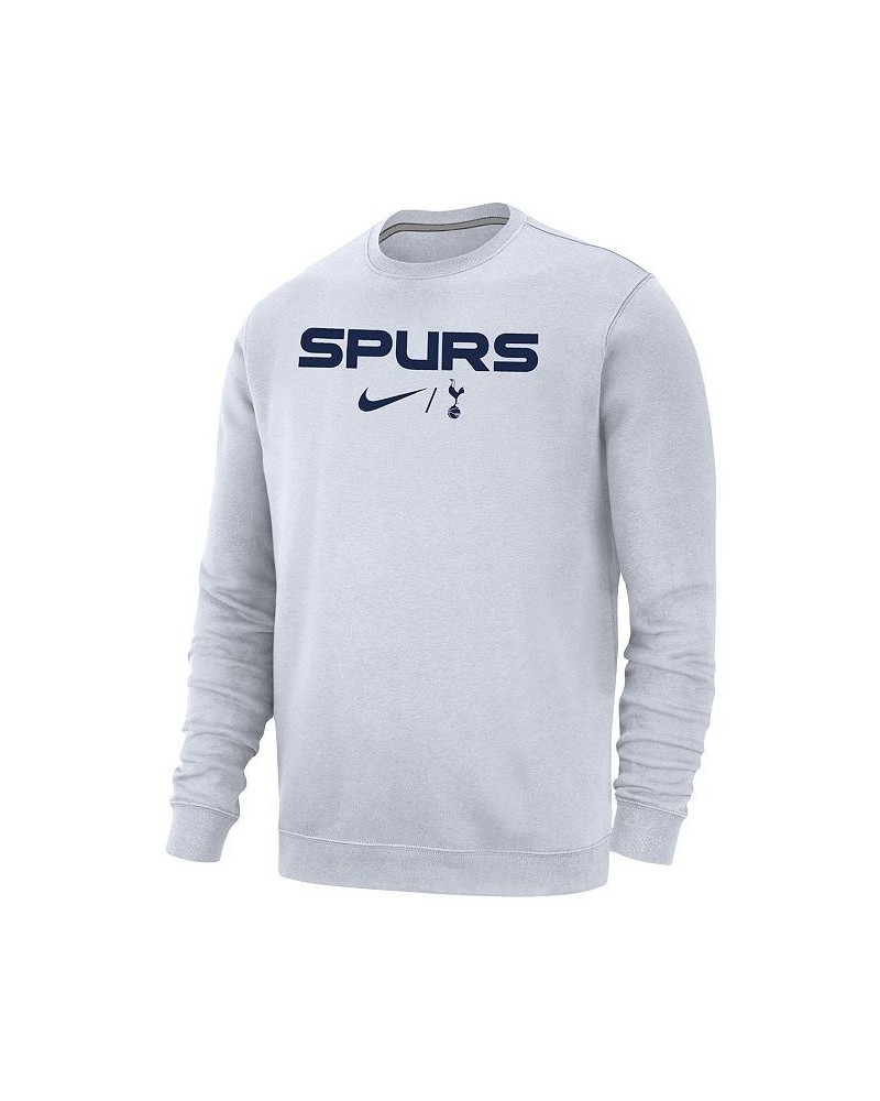 Men's White Tottenham Hotspur Lockup Club Pullover Sweatshirt $39.74 Sweatshirt