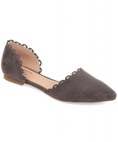 Women's Jezlin Scalloped Flats Gray $33.60 Shoes