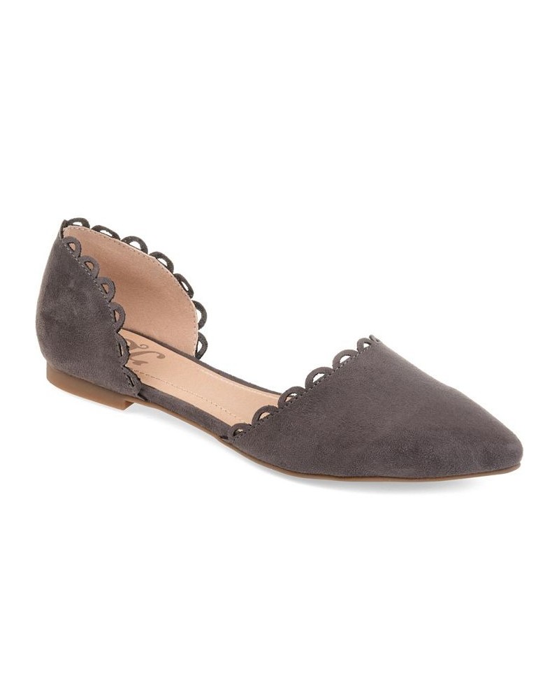 Women's Jezlin Scalloped Flats Gray $33.60 Shoes