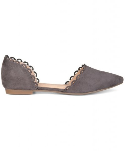 Women's Jezlin Scalloped Flats Gray $33.60 Shoes