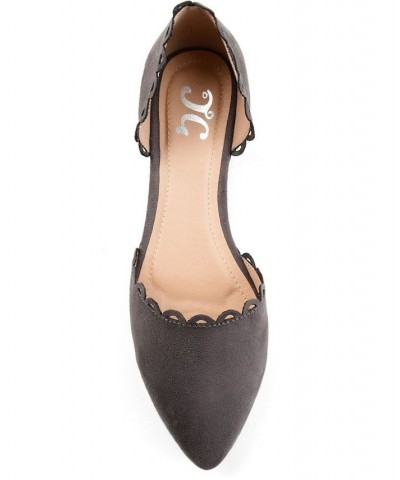 Women's Jezlin Scalloped Flats Gray $33.60 Shoes