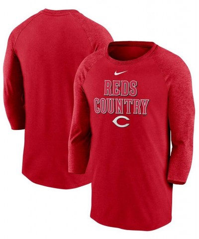 Men's Red Cincinnati Reds Local Phrase Tri-Blend 3/4th Sleeve Raglan T-shirt $28.59 T-Shirts