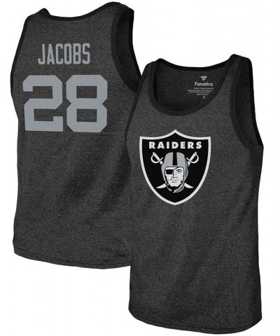 Men's Josh Jacobs Black Las Vegas Raiders Name Number Tri-Blend Tank Top $17.20 T-Shirts