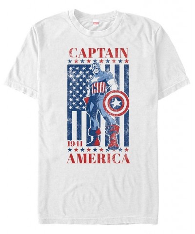 Marvel Men's Comic Collection Captain America Patriotic Stance Short Sleeve T-Shirt White $17.50 T-Shirts