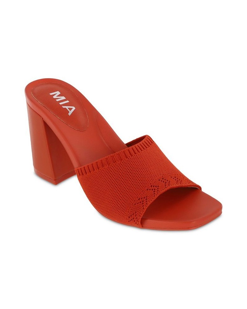 Women's Karon Square Toe Sandal Orange $32.80 Shoes