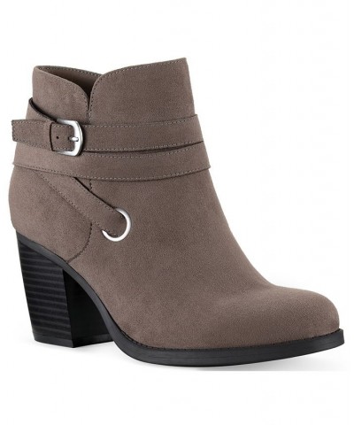 Zolaa Block-Heel Booties Tan/Beige $19.97 Shoes