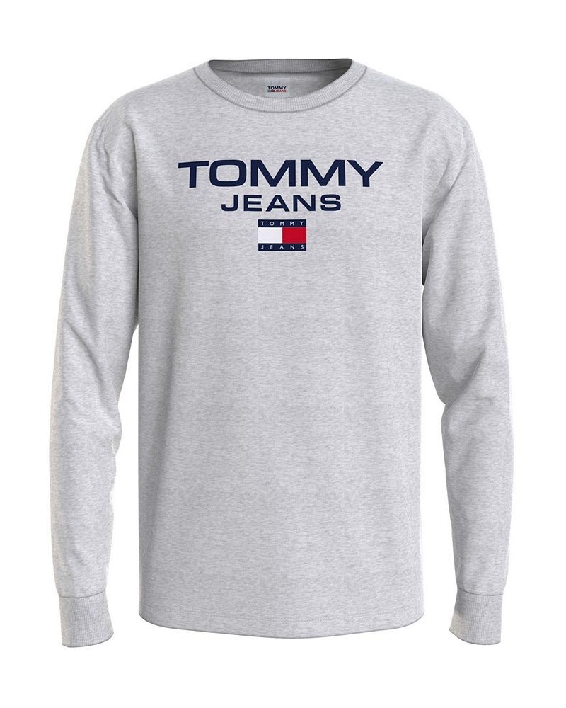 Men's Classic Logo Long Sleeve T-shirt Gray $24.29 T-Shirts