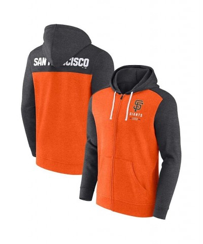 Men's Branded Heathered Charcoal, Heathered Orange San Francisco Giants Blown Away Full-Zip Hoodie $40.00 Sweatshirt