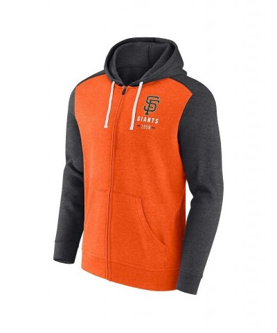 Men's Branded Heathered Charcoal, Heathered Orange San Francisco Giants Blown Away Full-Zip Hoodie $40.00 Sweatshirt