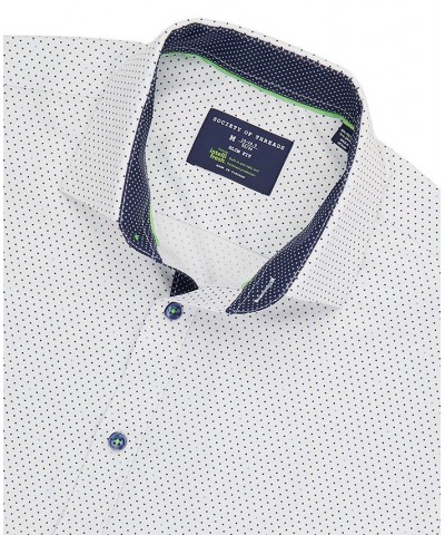 Men's Slim-Fit Non-Iron Performance Stretch Dot-Print Dress Shirt White $21.89 Dress Shirts