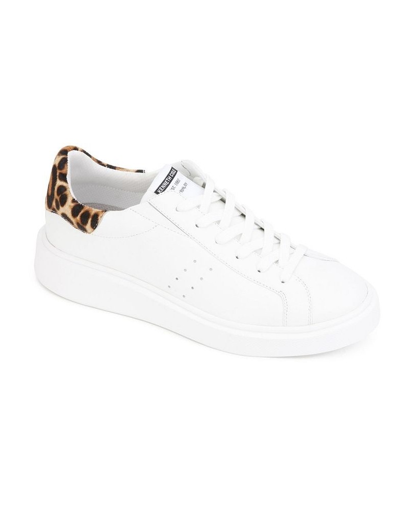 Women's Kam Platform Lace Up Sneakers White $34.27 Shoes