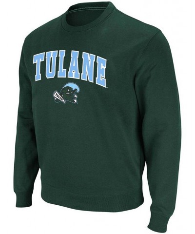 Men's Green Tulane Green Wave Arch Logo Tackle Twill Pullover Sweatshirt $35.39 Sweatshirt