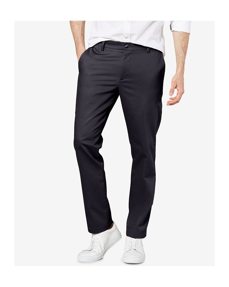 Men's Signature Lux Cotton Slim Fit Stretch Khaki Pants Blue $32.99 Pants