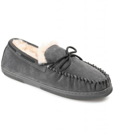 Men's Meander Moccasin Slippers Gray $46.06 Shoes