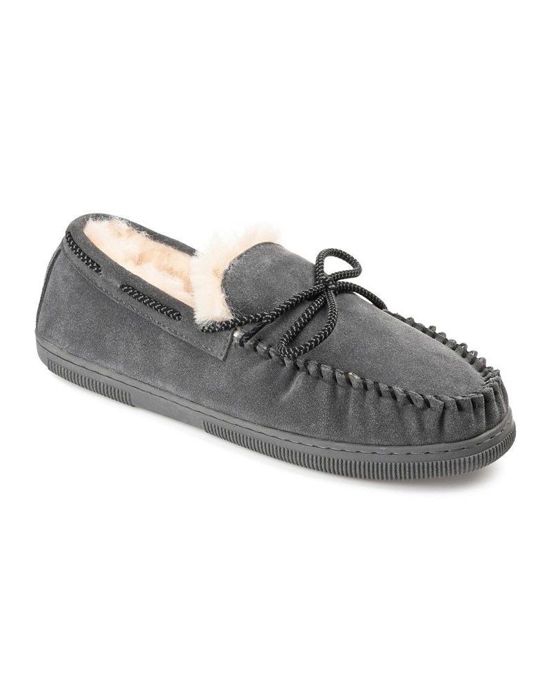 Men's Meander Moccasin Slippers Gray $46.06 Shoes