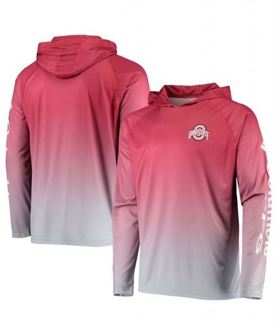 Men's Scarlet Ohio State Buckeyes Terminal Tackle Omni-Shade UPF 50 Long Sleeve Hooded T-shirt $30.24 T-Shirts