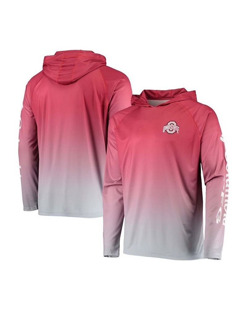 Men's Scarlet Ohio State Buckeyes Terminal Tackle Omni-Shade UPF 50 Long Sleeve Hooded T-shirt $30.24 T-Shirts