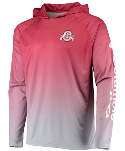 Men's Scarlet Ohio State Buckeyes Terminal Tackle Omni-Shade UPF 50 Long Sleeve Hooded T-shirt $30.24 T-Shirts