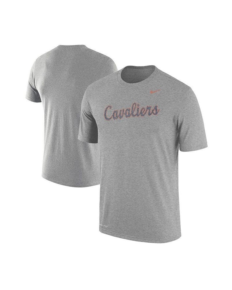 Men's Heathered Gray Virginia Cavaliers Vintage-Like Logo Performance T-shirt $18.40 T-Shirts