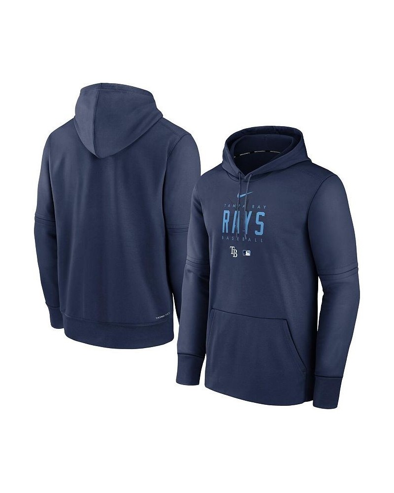 Men's Navy Tampa Bay Rays Authentic Collection Pregame Performance Pullover Hoodie $44.65 Sweatshirt