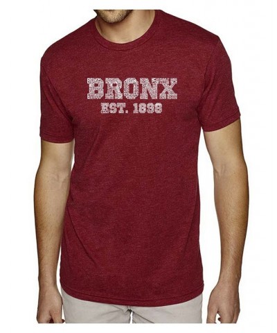 Mens Premium Blend Word Art T-Shirt - Popular Bronx, NY Neighborhoods Red $24.74 T-Shirts